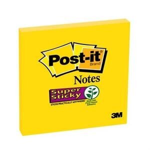 Post-it® Super Sticky Notes 76 x 76 mm Ultra Yellow 90 Sheets Pack of 6