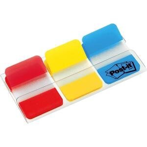 Post-it 686-RYB Strong Index Flags 25 mm Red/Yellow/Blue 66 Tabs (22 of each colour)