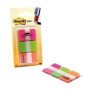 Post-it 686-PGO Strong Index Flags 25 mm Pink/Green/Orange 66 Tabs (22 of each colour)