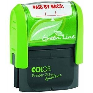 Colop Green Line Word Stamp PAID BY BACS