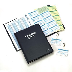 Visitor Book 300 with 100 Badge Refill