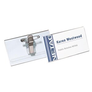 Name Badge with Combi-Clip 40x75mm PK50