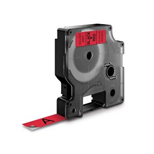 DYMO D1 Tape 12mm Black on Red