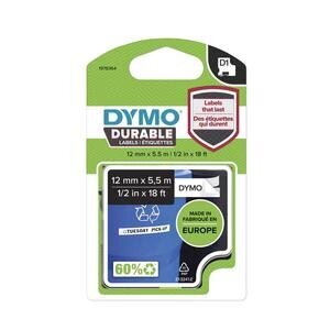 Dymo D1 1978364 Authentic Durable Label Tape Black Print on White 12 mm x 5.5 m
