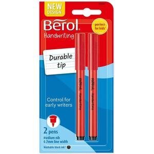 Berol Handwriting Pen Medium Tip Black Pack of 2