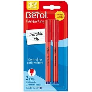 Berol Handwriting Pen Medium Tip Blue Pack of 2