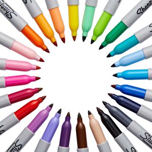Sharpie 24 Count Permanent Markers, Fine Point, Electro Pop Assorted C -  Paper People Play