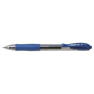 Pilot G-2 Gel Ink Rollerball Pen 0.7 mm Medium Tip Blue Pack of 12