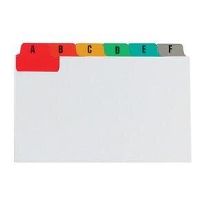 Concord Guide Cards A-Z 127 mm x 76 mm White with Multicolour Tabs