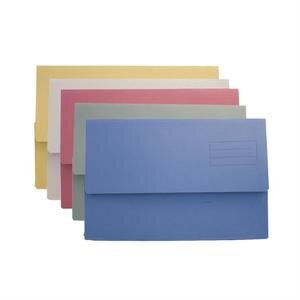 Guildhall Document Wallet Foolscap 250 gsm Assorted Colours Pack of 50