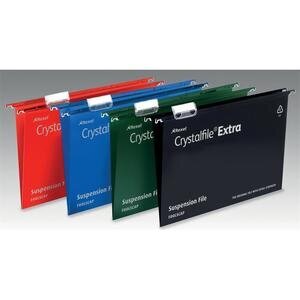 Rexel Crystalfile Extra Foolscap Suspension File 15 mm Green Pack of 25