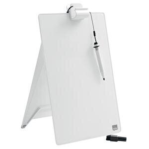 Nobo Glass Dry Wipe Personal Desktop Whiteboard Easel 21.6 x 29.7 x 3 cm Brilliant White