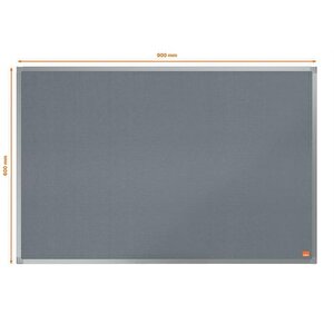 Value Noticeboard Felt 900x600 grey