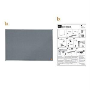 Value Noticeboard Felt 900x600 grey