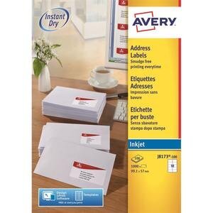 Avery QuickDRY™ Address Labels, Self-Adhesive Inkjet, J8173-100, 99 x 57 mm, 1000 Labels