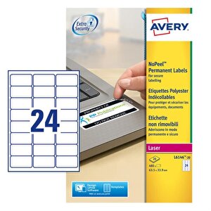 Avery NoPeel AntiTamper 63.5x34mm PK480