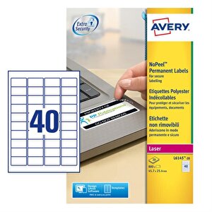 Avery NoPeel AntiTamper 45.7x25mm PK800