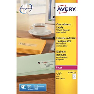Avery Clear Label 63x38mm PK525