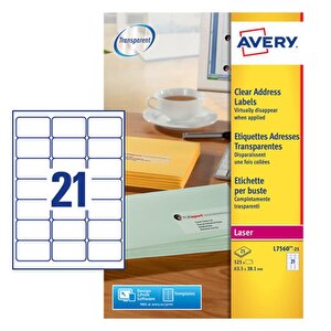 Avery Clear Label 63x38mm PK525