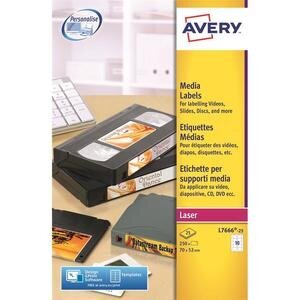 Avery 3.5" Diskette Labels, Self-Adhesive, 70 mm x 52 mm White Pack of 250