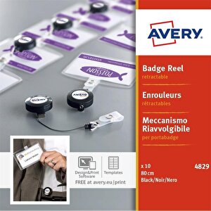 Avery Badge Reels 800mm BK PK10