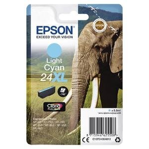 Epson 24XL Original Ink Cartridge Light Cyan C13T24354012 Elephant Claria Photo HD High Yield 9.8 ml 740 pages