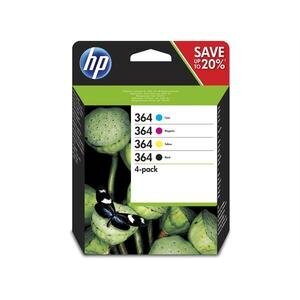 HP 364 Original Ink Cartridge Black/Cyan/Magenta/Yellow N9J73AE 1x6 ml 3x3 ml Multipack of 4