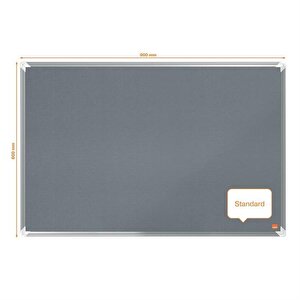 NoboPrem Grey Felt NoticeBoard 900x600mm