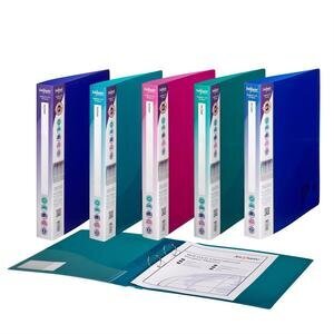 Snopake Superline Ring Binder 2-Ring 25 mm A4 Electra Assorted Colours Pack of 10
