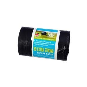 The Green Sack Extra Strong Refuse Sacks 60 L Black Pack of 50
