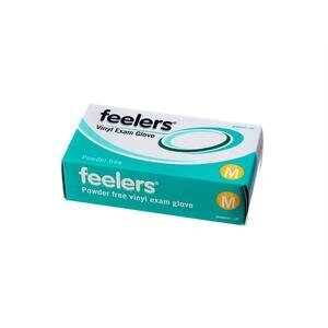 Feelers Handlers Vinyl Exam Gloves Powder-Free Medium Clear Pack of 100