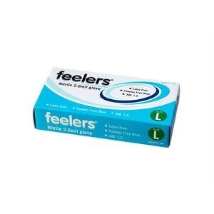 Feelers Nitrile 2.6mil Gloves Powder-Free Large Blue Pack of 100