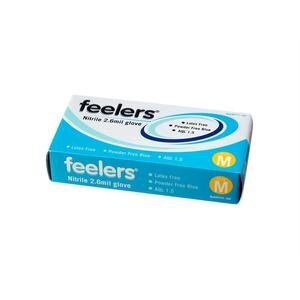 Feelers Nitrile 2.6mil Gloves Powder-Free Medium Blue Pack of 100