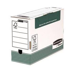 Fellowes System 120 mm Foolscap Transfer Box File Green Pack of 10