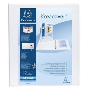 Exacompta Kreacover A4+ Ring Binder 25 mm 4D-Ring White 32 x 28 cm