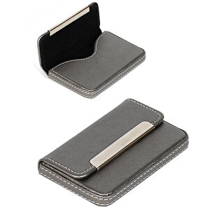 Mimaks 2855-G Leather Card Holders  Grey