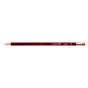 Staedtler 112 Tradition HB Pencil Rubber Tip Red/Black Barrel Pack of 12