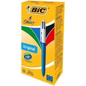 Bic 4 Colours Original Ballpoint Pen 1 mm Tip Multicolour Ink Pack of 12