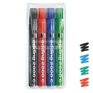 Edding 2000C Permanent Marker Round Tip 1.5 - 3 mm Assorted Colours Colours Pack of 4