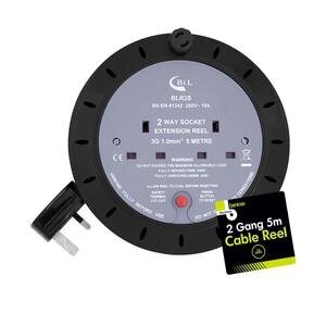 Benross 2-Way 5 Metre Cable Reel 10-Amp