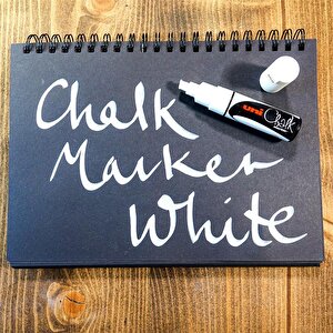 Uni Chalk Chisel Tip Broad WH PK4