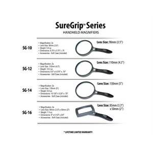 SureGrip™ Series Hand Held 2x Power 3.5, 4.3 & 5 Magnifying Lens