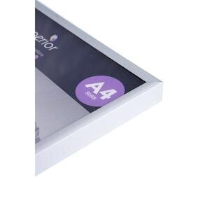 Seco A4 Brushed Silver Aluminium Picture Frame with Perspex Safety Glass