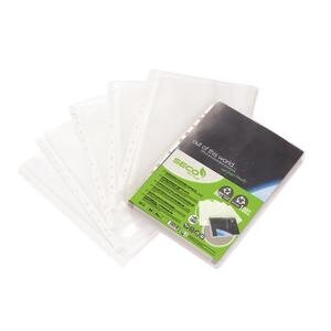 Seco A4 Expanding Punched Pockets Vegan & Eco Friendly 120 micron Pack of 10