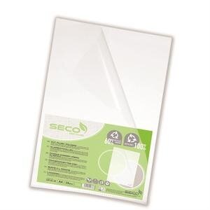 Seco A4 Eco Friendly Cut Flush Folders Frosted Clear Pack of 25
