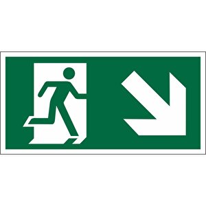 Exit Down Right Sign SRP 300x150 GN&WH