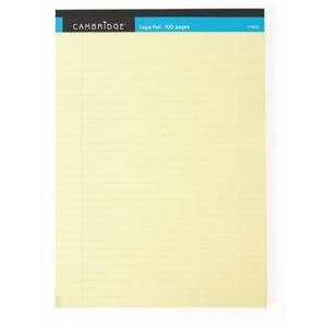 Cambridge A4 Everyday Legal Pad Ruled Margin 100 Pages Yellow Pack of 10