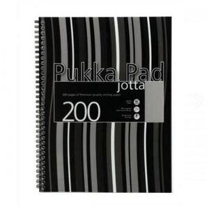 Pukka Pad Jotta Wirebound Notebook A4 Polypropylene Cover Ruled 200 Pages Black Stripes Pack of 3