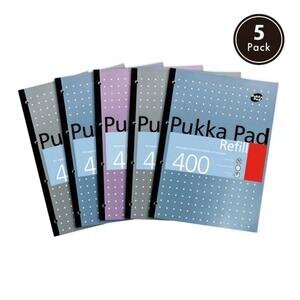 Pukka A4 Refill Pad Ruled 400 pages Assorted Metallic Colours Pack of 5