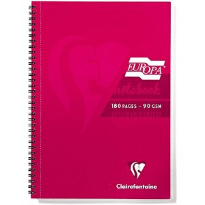 Europa A4 WB NB Ruled 180page Red PK5